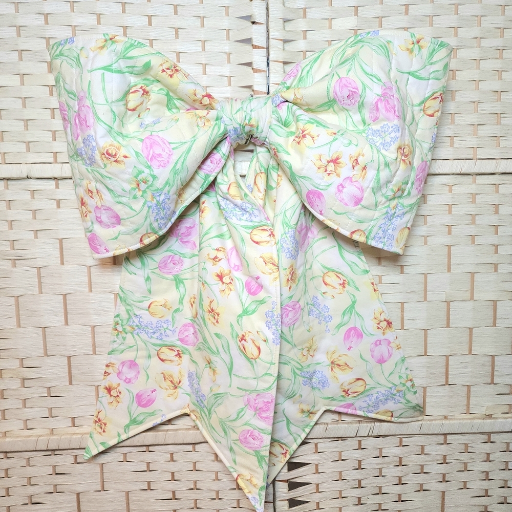 Handmade Bow Floral Quilted Door Wall Hanging  Spring Easter Extra Large
